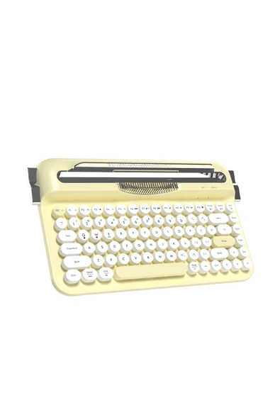 Coverzone Retro Daktilo Klavye Bluetooth & 2.4G, Standlı, Yuvarlak Tuşlu, Ergonomik, Sessiz AJAZZ AF84 ürün görseli 1