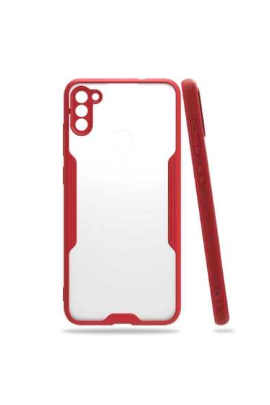 Coverzone Galaxy M11 Renkli Kenar Perfe Tpu Silikon Kılıf Kırmızı ürün görseli 1