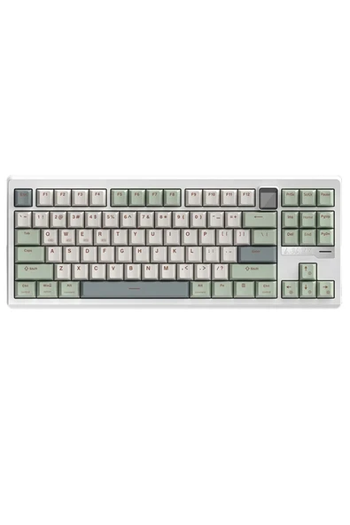 Coverzone Ajazz QS87 Max Alüminyum Alaşımlı TFT Ekranlı Custom Mekanik Klavye Yeşil Beyaz ürün görseli 1