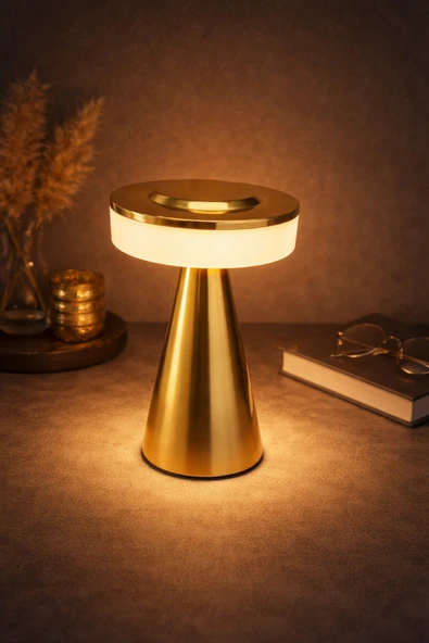 Coverzone Dekoratif Masa Lambası Type-C Şarjlı LED Gece Lambası Dokunmatik Modern | PC8235 ürün görseli 1