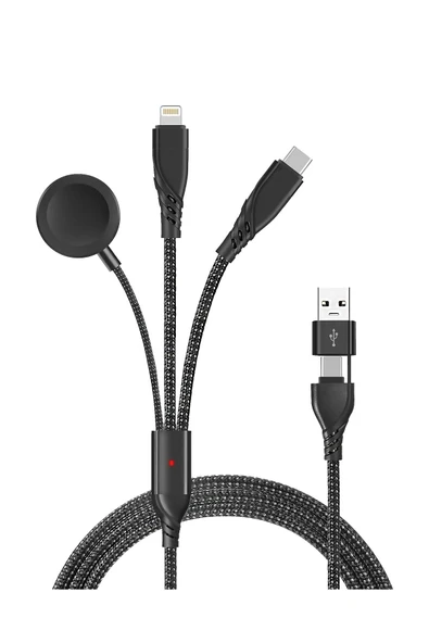 Coverzone 5in1 Şarj Kablo, 100W + 27WPD USB to Type-C Kablo, 120 cm USB to Type C / Lightning ZR792 ürün görseli 1
