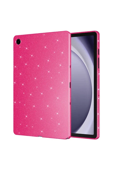 Coverzone Galaxy Tab S9 İle Uyumlu İyi Kalite Simli Parlak Görünüm Tablet Koton Kılıf Shimmer Neon Pink ürün görseli 1