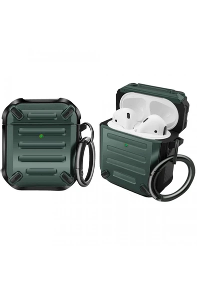 Coverzone 1 Için  Kulaklık Koruyucu Çengelli Greenwood Armor Silikon Kılıf Koyu Yeşil ürün görseli 1