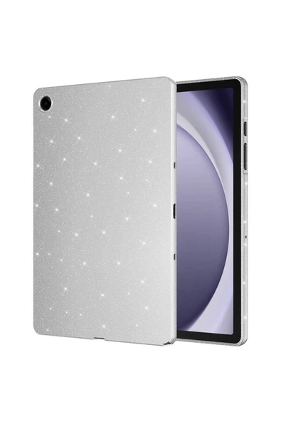 Coverzone Galaxy Tab S9 FE İle Uyumlu Yüksek Kalite Simli Parlak Görünümlü Tablet Koton Kılıf Shimmer Gümüş ürün görseli 1