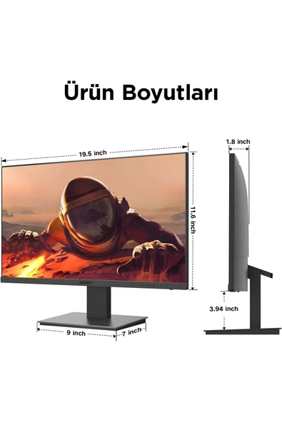 Koorui Monitör 21.5 inç 22N1 75Hz Fhd1920*1080 Uyumlu 6ms Va Hdmi 1.4 * 1 Vesa 178°Görme Açısı 75 * 75mm ürün görseli 1
