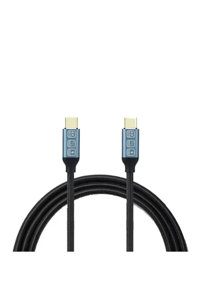 Coverzone Type-C to Type-C Data ve Şarj Kablosu 20gbps 100W Akıllı Chip iPhone 15 Serisi Uyumlu 2 Metre ZR48 ürün görseli 1