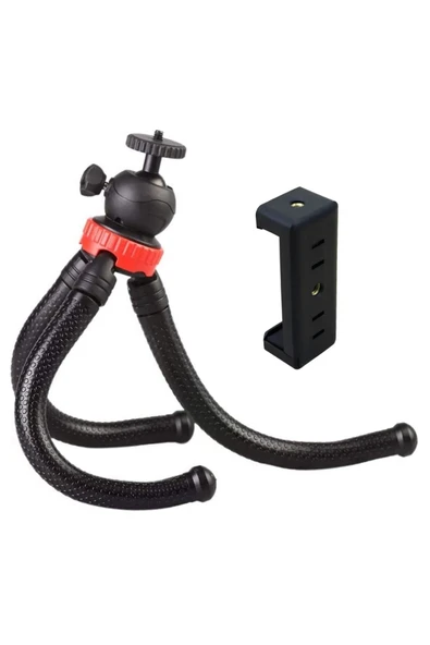 Coverzone Flexible Youtuber 30cm Ahtapot 360 Derece 320gr Selfie Telefon Tutuculu 3 Ayaklı All in one Tripod ürün görseli 1