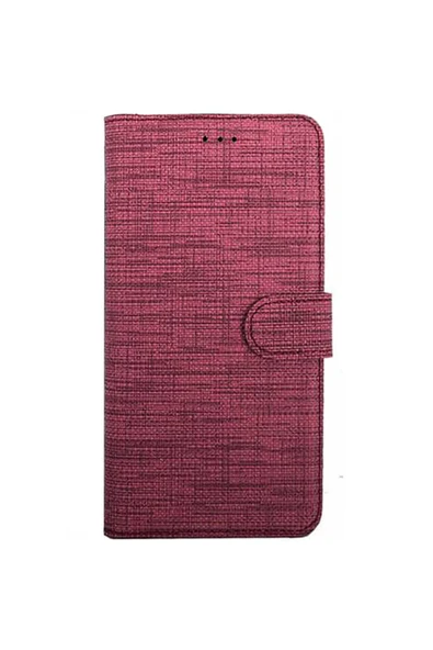 Coverzone General Mobile Gm 21 Pro Uyumlu Standlı Kartvizitli Ve Para Gözlü Kumaş Desen Pembe Koyu ürün görseli 1