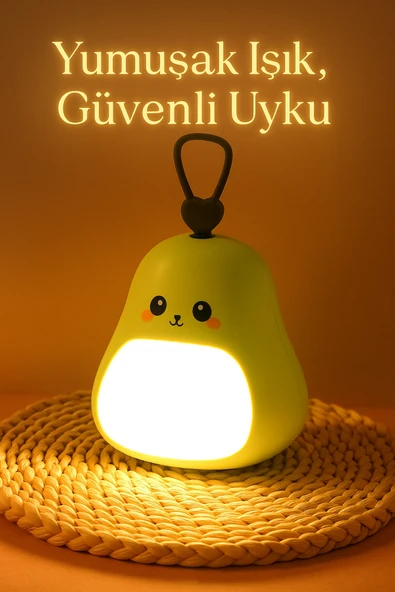 Coverzone Avokado Tasarımlı Gece Lambası 3 Kademeli Işık RGB Mod USB Şarjlı Silikon Bebek Uyku Işığı ürün görseli 1