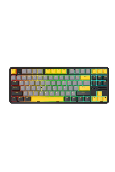 Coverzone Ajazz K870T Pro Kablosuz Hot Swap Mekanik Oyun Klavyesi-RGB Siyah - Red Switch ürün görseli 1