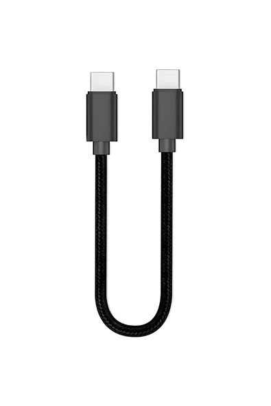 Coverzone 20cm Type-C to Type-C Kablo 60W 20V 3A Şarj Kablo USB C Örgü Quick PD Şarj Kablosu FT-UCA100S ürün görseli 1