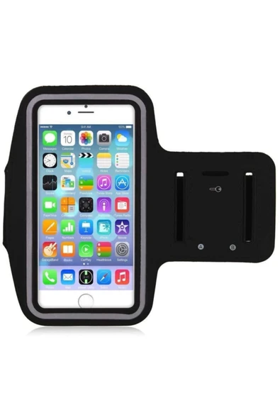 Coverzone 6.3 Inch Universal Cep Telefonu Kılıf Kol Bandı Neopren Kumaş Siyah ürün görseli 1
