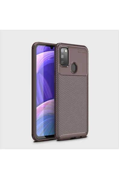 Coverzone Galaxy M21 Kılıf Karbon Delüx Tpu Silikon Kahverengi ürün görseli 1