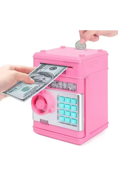 Coverzone Melodili ATM Metal Ve Kağıt Para Kumbarası Şİfreli Para Biriktirme Alışkanlığı Dekoratif Hediyelik ürün görseli 1