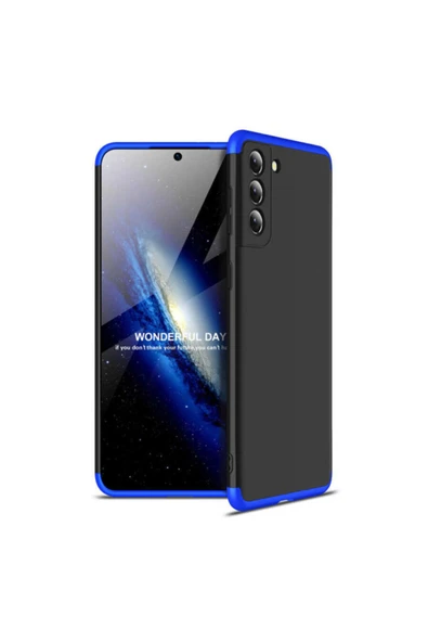 Coverzone Galaxy S21 Plus Kılıf Soft Hard Koruma Ays Siyah-mavi ürün görseli 1