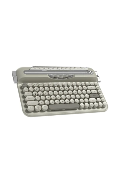 Coverzone Retro Daktilo Klavye Bluetooth & 2.4G, Standlı, Yuvarlak Tuşlu, Ergonomik, Sessiz AJAZZ AF84 ürün görseli 1