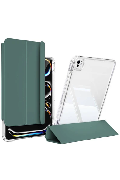 Coverzone iPad 10.9 2022 10.Nesil İle Uyumlu İyi Kalite Kılıf Magnetik Ayrılan Airbagli Z-Sliding Tablet Kılıf ürün görseli 1