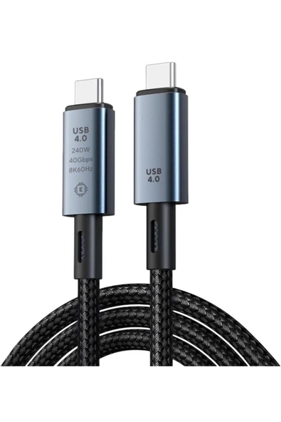 Coverzone 40Gbps 240W 4.0 Thunderbolt Type-C to Type-C Şarj Data ve 8K 60Hz Görüntü Aktarım Kablosu 50cm ZR848 ürün görseli 1