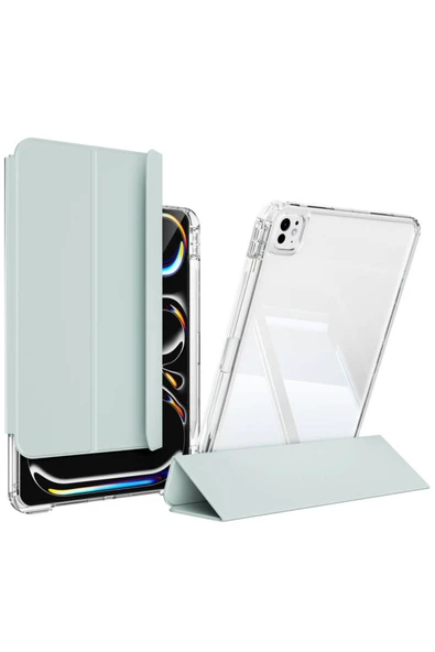 Coverzone iPad Air 11 2024 İle Uyumlu İyi Kalite Kılıf Magnetik Ayrılabilen Airbagli Z-Sliding Tablet Kılıf ürün görseli 1