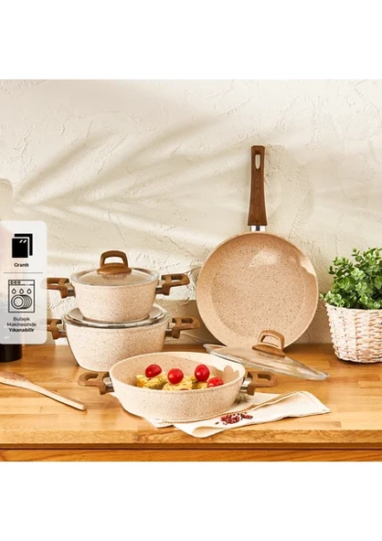 Emsan Royal Natural 7 Parça Tencere Seti ürün görseli 1
