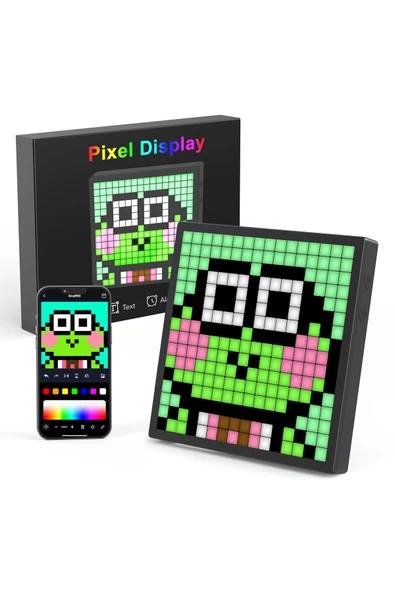 Coverzone 16x16 Pixel Art Animasyonlu RGB Dijital Resim Çerçevesi Genç Odası 20cm x 20cm - App Kontrollü ürün görseli 1
