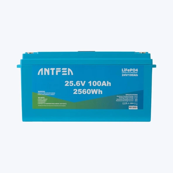 Antfea 25.6V 100Ah ABS Lityum Akü Akıllı Ekran Bluetooth LiFePo4 ürün görseli 1