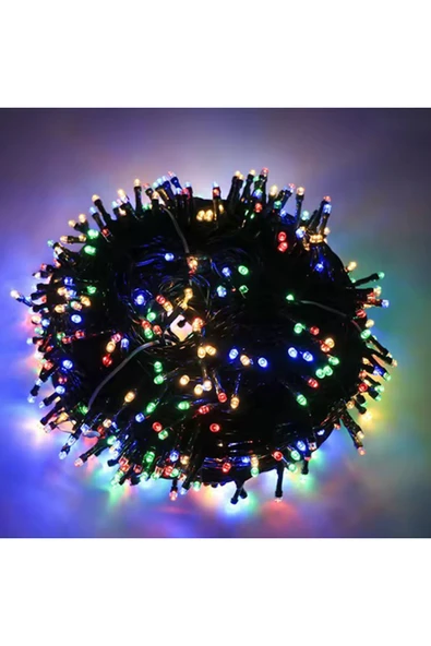 Coverzone 10m Siyah Kablolu RGB Led Işık Zinciri – Yılbaşı Parti Noel Ağacı Çok Renkli Decor Aydınlatma ürün görseli 1