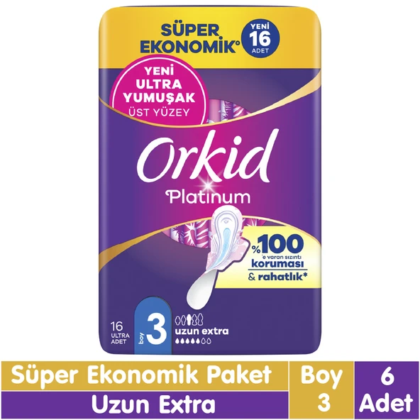 Orkid Platinum Uzun Ekstra Süper Ekonomik Paket 16x6 96 Adet ürün görseli 1