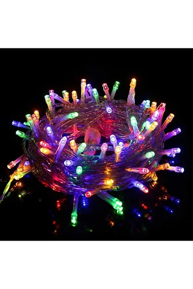 Coverzone 10m Şeffaf Kablolu RGB Led Işık Zinciri Eklemeli – Yılbaşı Noel Ağacı Dekoratif Aydınlatma -LDL1 ürün görseli 1