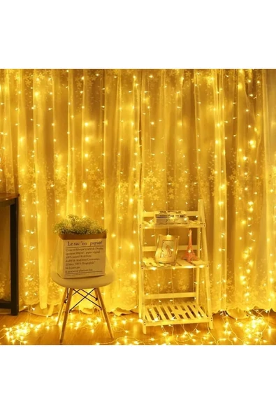 Coverzone 3 X 2 Metre 12 Saçak 216 Led Işık Zinciri Dekoratif Fişli Aydınlatma Ev Dekorasyonu Salon Süsleme ürün görseli 1