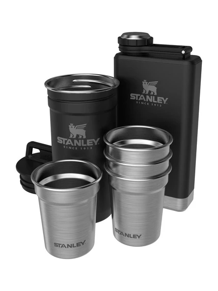 Stanley Adventure Çelik Shot Bardak ve Matara Seti Siyah ürün görseli 1