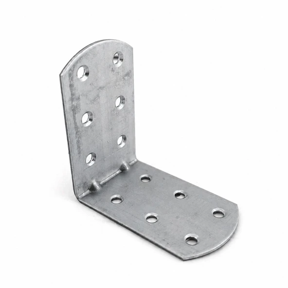 L Demir Köşebent 40x65x65 mm Oval Başlı 50 Adet Set Metal Gönye Mobilya Sabitleme Aparatı Seti ürün görseli 1
