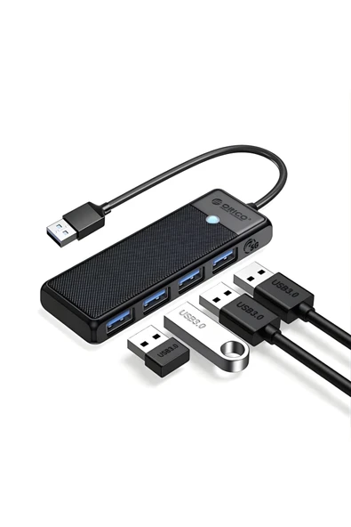 Coverzone Orico USB Girişli 4 Portlu USB 3.0 Yüksek hızlı 5Gbps HUB Çoklayıcı PAPW4A-U3 ürün görseli 1