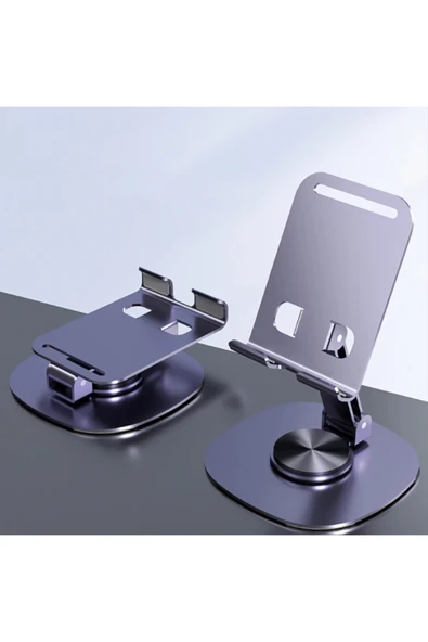Coverzone Tok Alüminyum Stand Çok İşlevli Döner Tablet PC Akıllı Telefon Standı Mini Boy K72 Mor Renk ürün görseli 1