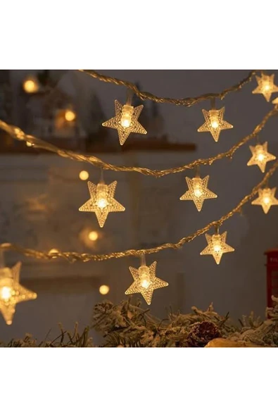Coverzone 20 Metre Led Işık Yıldız Zinciri Fişli Dekoratif Aydınlatma Ev Oda Balkon Yılbaşı Süsleme Işıkları ürün görseli 1