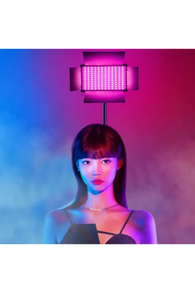 Coverzone 15cm x 8cm LED Video Işığı 3200-6500K Ayar, CRI95+, Kablolu Kamera Işığı, Tripod Uyumlu | Led 300 RGB ürün görseli 1