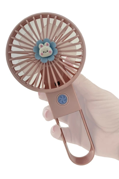 Coverzone Şarjlı Taşınabilir Mini USB Fan Led Işıklı Masa Üstü 3 Kademeli Mini Vantilatör Soğutucu 11cm YS2269 ürün görseli 1