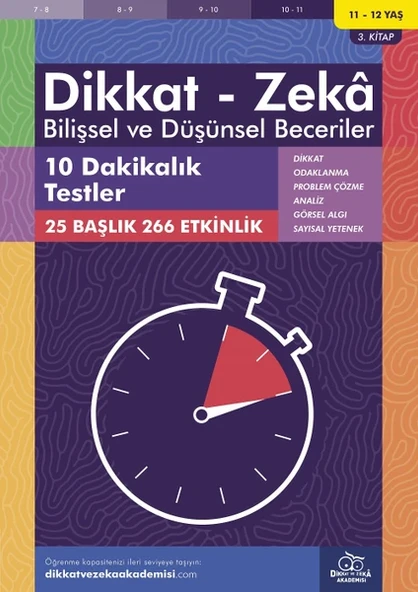 Dikkat ve Zeka Akademisi 10-11 Yaş Bilişsel ve Düşünsel Beceriler Zihin Açma ve Pekiştirme ürün görseli 1