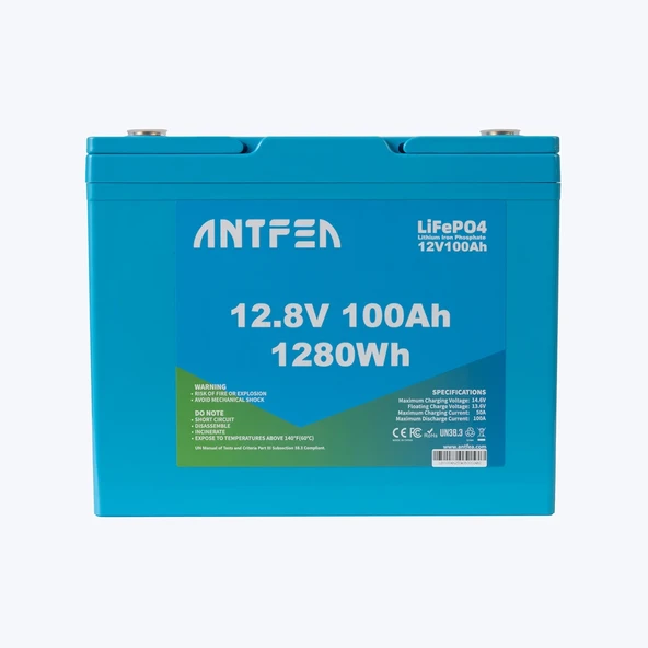 Antfea 12.8V 100Ah ABS Lityum Akü Akıllı Ekran Bluetooth LiFePo4 ürün görseli 1