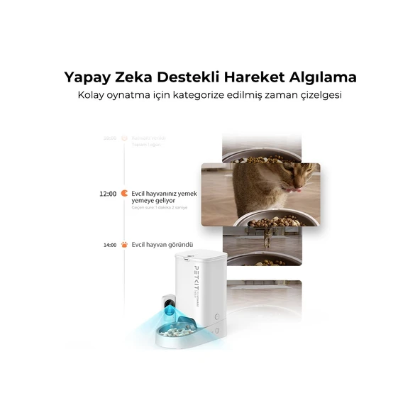 Petkit Yumshare Solo Kameralı Akıllı Mama Kabı (Petkit Türkiye Garantili) - Resim 3