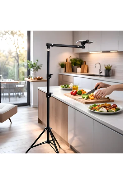 Coverzone 190cm Profesyonel Alüminyum Tripod, Ultra Stabil 2 Eklemli Telefon Video Çekim Stand, HO70 ürün görseli 1