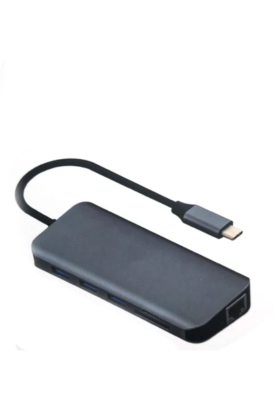Coverzone Type - C 10 In 1 Multi-port 3x Usb 3.0 + 4k Hdmı + Vga + Micro Sd + Audio-mic Dönüştürücü ürün görseli 1
