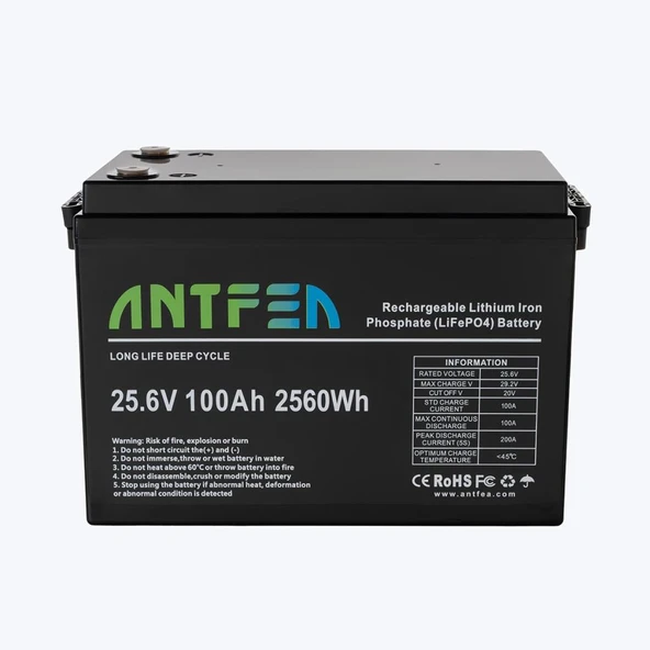 ANTFEA 25.6V 100Ah ABS Lityum Akü LiFePo4 ürün görseli 1