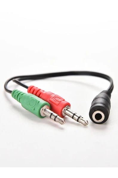 Coverzone Bilgisayar Için 3.5 mm Aux Mikrofon Kulaklık Birleştirici Aux Splitter Kablo ürün görseli 1