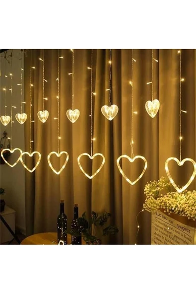 Coverzone 3 metre Led Işıklı 10'lu Kalp Işık Zinciri Dekoratif Fişli Aydınlatma Ev Dekorasyonu Süsleme ürün görseli 1