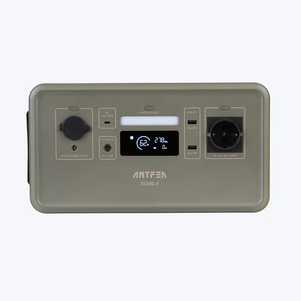 Antfea XS500F Taşınabilir Güç Sistemi - Gri 500W Mini - Yeşil ürün görseli 1
