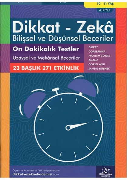 Dikkat ve Zeka Akademisi 10-11 Yaş 10 Dakikalık Testler Uzaysal ve Mekânsal Beceriler ürün görseli 1