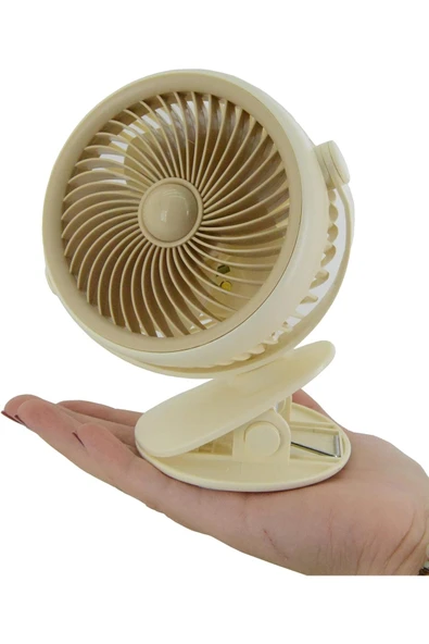 Coverzone Taşınabilir Mini USB Şarjlı Fan Kıskaçlı 3 Kademeli  Şarjlı Mini Vantilatör Soğutucu 14cm YS2285 ürün görseli 1