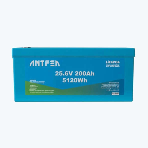 Antfea 25.6V 200Ah ABS Lityum Akü Akıllı Ekran Bluetooth LiFePo4 ürün görseli 1
