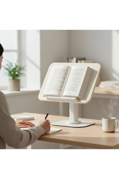 Coverzone Ayarlanabilir Tablet ve Kitap Okuma Standı Katlanabilir Ergonomik Alüminyum Masaüstü Tutucu | R28 ürün görseli 1